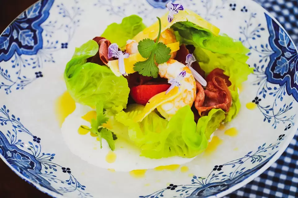 Salade van gebakken langoustines