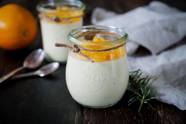 Vanille sinaasappel panna cotta